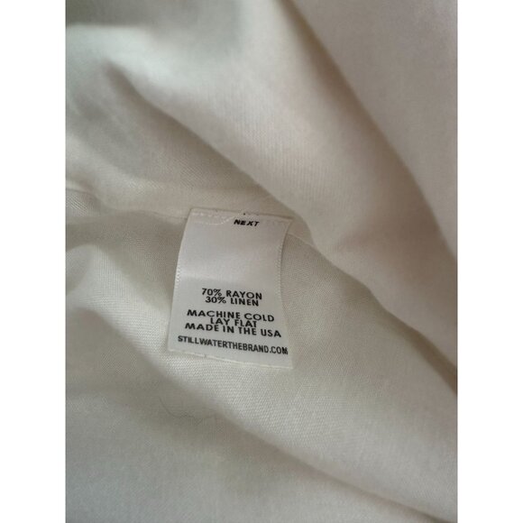 STILLWATER White Linen Blend Strapless Keyhole Dress Size Small - Picture 7 of 7